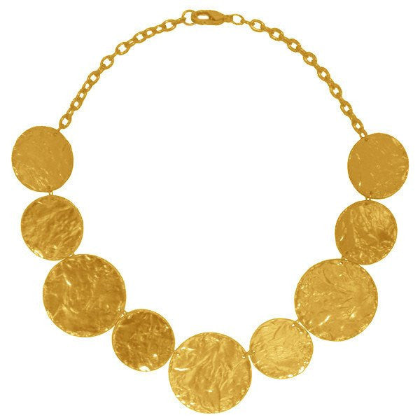 necklace - Medallion Discs Collar Necklace - Girl Intuitive - Karine Sultan - Gold