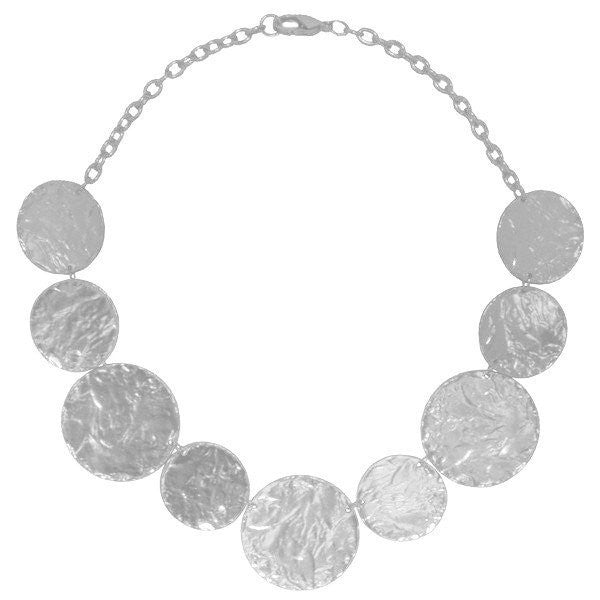 necklace - Medallion Discs Collar Necklace - Girl Intuitive - Karine Sultan - Silver