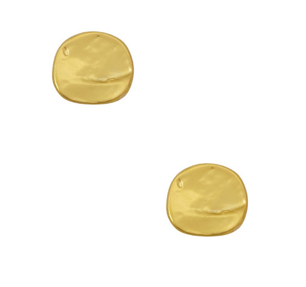 earrings - Medallion Stud Earrings in Gold - Girl Intuitive - Karine Sultan -