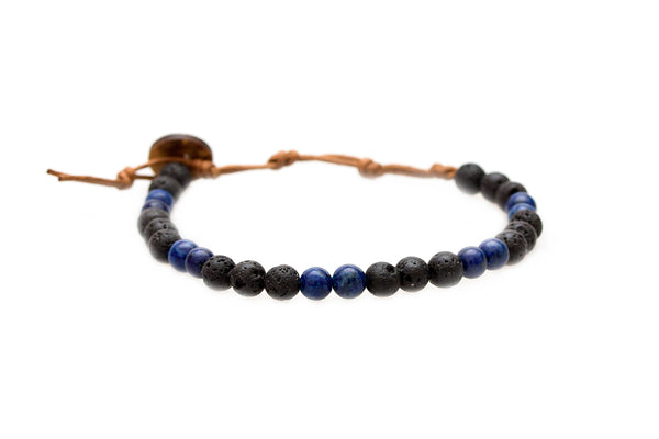 Men - Men's Healing Bracelet Strength and Wisdom - Girl Intuitive - Lotus and Luna -