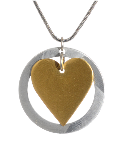 Necklace - Heart and Circle Pendant - Girl Intuitive - Jillery -