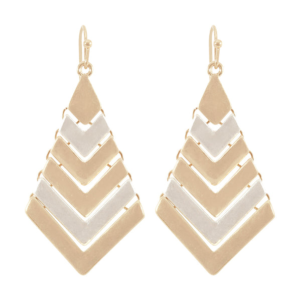 earrings - Metal Geometric Fish Hook Earrings - Girl Intuitive - MYS Wholesale Inc - Gold/Silver