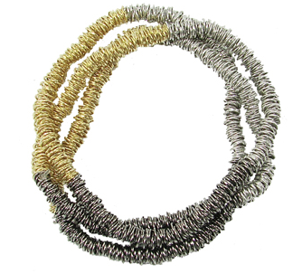 bracelet - Metallic Stripe Necklace or Bracelet - Girl Intuitive - WorldFinds -
