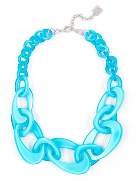 Necklace - Mod Resin Links Necklace - Girl Intuitive - Zenzii - Aqua