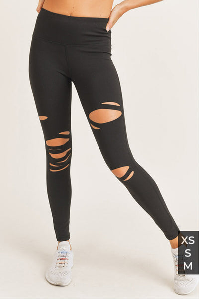 High Waist Yoga Pants, Ripped Leggings for Women Workout, Casual Pants  Cutouts, Buttery Soft and Light - Walmart.com