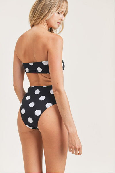 Swimwear - Mono B SWIM Black Polkadot Bikini with Tie Detail - Girl Intuitive - Mono B -