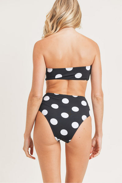 Swimwear - Mono B SWIM Black Polkadot Bikini with Tie Detail - Girl Intuitive - Mono B -