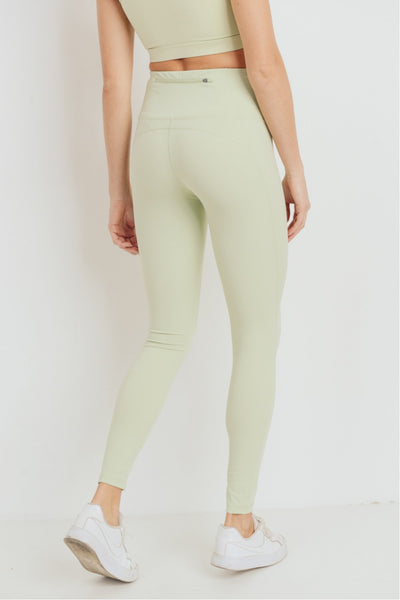 Leggings - Mono B GREEN Essential Lycra-Blend Highwaist Leggings - Girl Intuitive - Mono B -