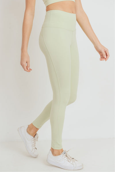 Leggings - Mono B GREEN Essential Lycra-Blend Highwaist Leggings - Girl Intuitive - Mono B -