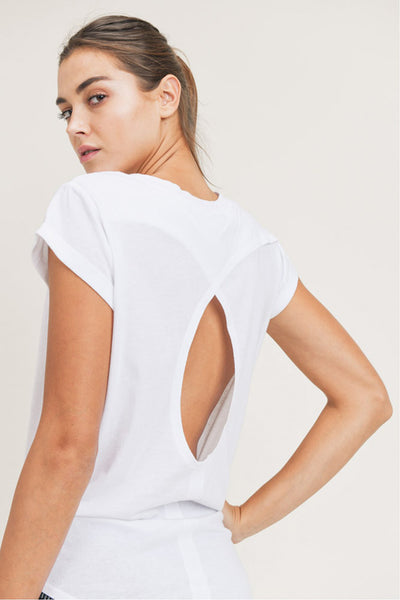 Top - Mono B Overlay Cut-Out Back Athleisure Top - Girl Intuitive - Mono B -