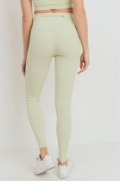 Leggings - Mono B GREEN Essential Lycra-Blend Highwaist Leggings - Girl Intuitive - Mono B -