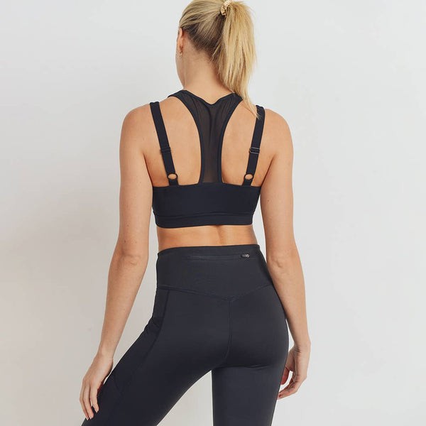 Sports Bra - Mono B GREEN Harness Mesh Hybrid Racerback Sports Bra - Girl Intuitive - Mono B -