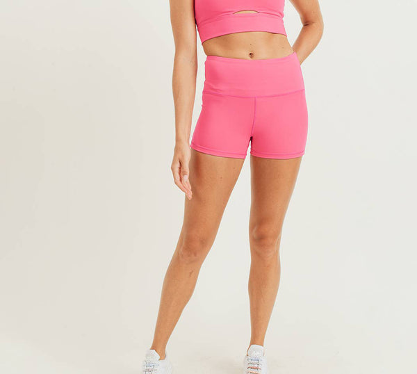 Sports Bra - Mono B GREEN Peekaboo Sports Bra and Biker Shorts in Pink - Girl Intuitive - Mono B -