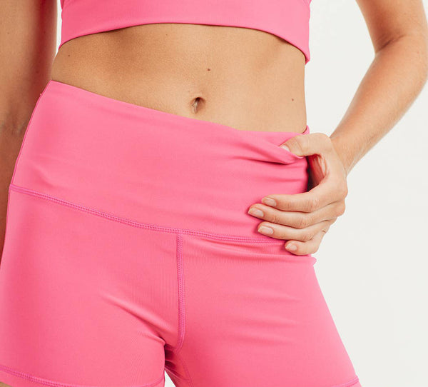 Sports Bra - Mono B GREEN Peekaboo Sports Bra and Biker Shorts in Pink - Girl Intuitive - Mono B -