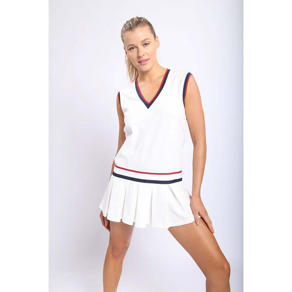 Dresses - Mono B V-Neck Cotton Tennis Dress - Girl Intuitive - Mono B -