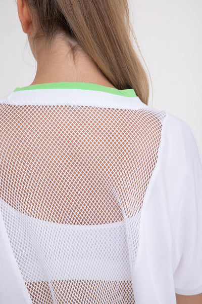 Mono B Mesh Back Short Sleeve Top