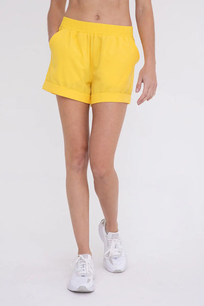 Mono B Highwaist Athleisure Shorts with Cuffed Leg