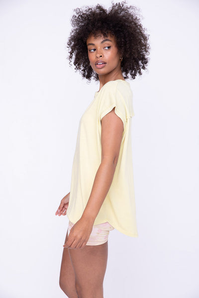 Mono B Cap-Sleeve Cut-Out Back Athleisure Top