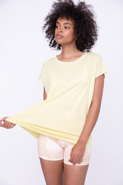 Mono B Cap-Sleeve Cut-Out Back Athleisure Top