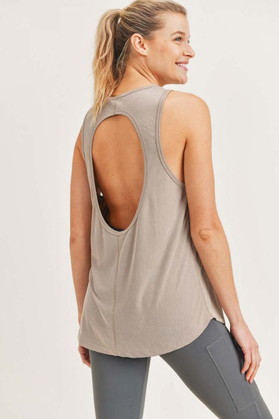 Top - Mono B Cut-Out Back Longline Athleisure Top - Girl Intuitive - Mono B -