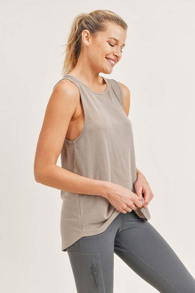 Top - Mono B Cut-Out Back Longline Athleisure Top - Girl Intuitive - Mono B -