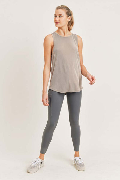 Top - Mono B Cut-Out Back Longline Athleisure Top - Girl Intuitive - Mono B -