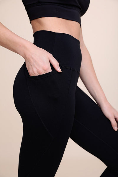 Mono B Essential Solid High-Waist Capri Leggings