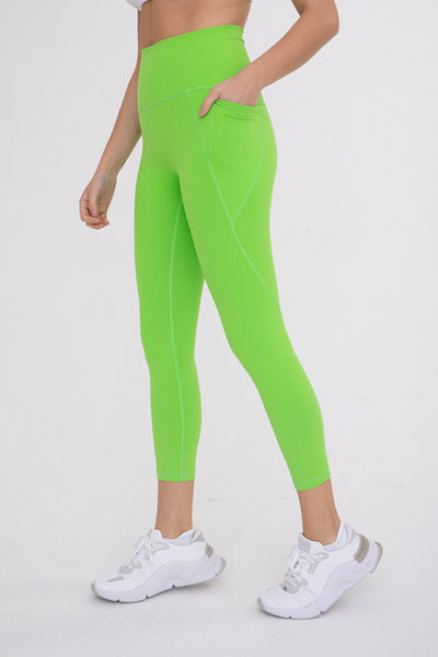 Mono B Essential Solid High-Waist Capri Leggings