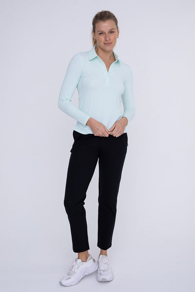 Shirts - Mono B Long Sleeve Active Golf Polo - Girl Intuitive - Mono B -