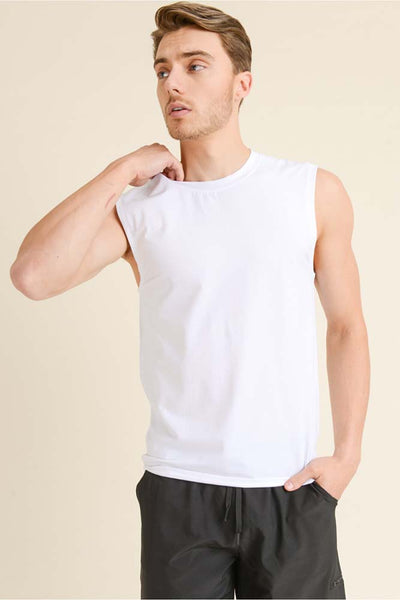 Men - Mono B Men Cool Touch Cotton Blend Athletic Muscle Cut-Off Top - Girl Intuitive - mo -