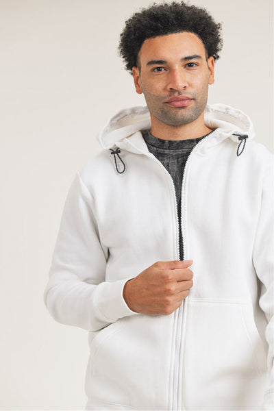 Men - Mono B Men Essential Fleece Hoodie Jacket - Girl Intuitive - Mono B -