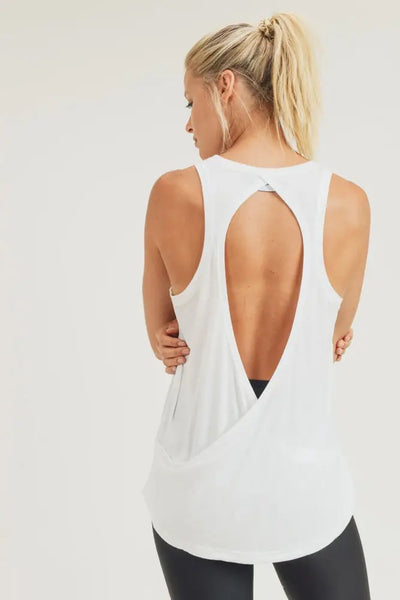 Mono B Open Overlay Back Tank Top