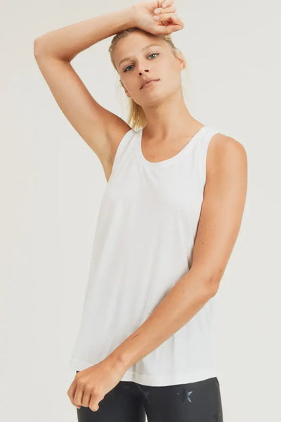 Mono B Open Overlay Back Tank Top