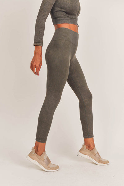 Leggings - Mono B Ribbed Seamless Highwaist Leggings - Girl Intuitive - Mono B -