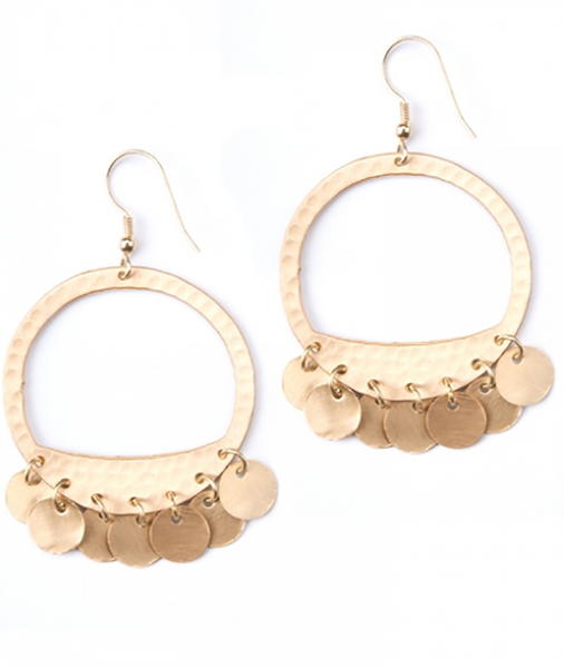 earrings - Moon Fringe Earrings Gold - Girl Intuitive - Mata Traders -