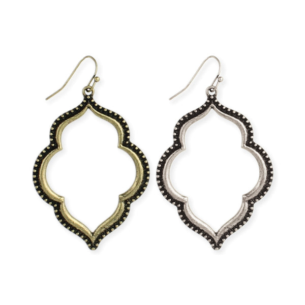 earrings - Moroccan Design Open Dangle Earrings - Girl Intuitive - zad -