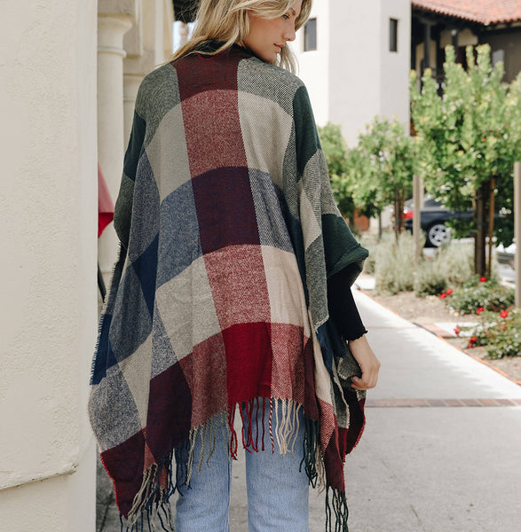 Scarves - Multicolor Plaid Ruana - Girl Intuitive - Leto -