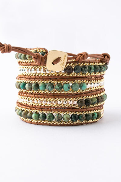 bracelet - Nakamol Emerald Green Wrap Bracelet - Girl Intuitive - Nakamol -