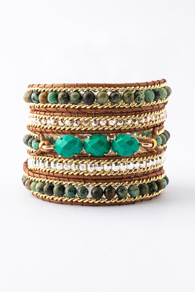 bracelet - Nakamol Emerald Green Wrap Bracelet - Girl Intuitive - Nakamol -
