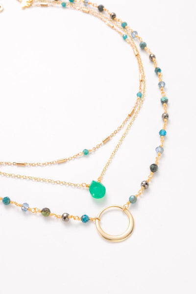 Necklace - Nakamol Emerald Pendant Layered Necklace - Girl Intuitive - Nakamol -