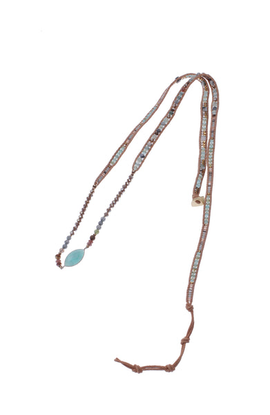 bracelet - Nakamol Amazonite Center Wrap Bracelet - Girl Intuitive - Nakamol -