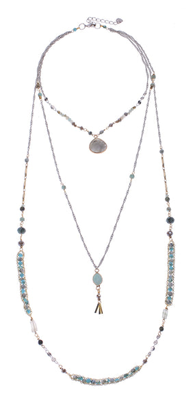 Necklace - Nakamol Amazonite Layered Mint Pendant Necklace - Girl Intuitive - Nakamol -