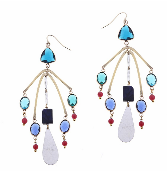 earrings - Nakamol Bright Multi Chandelier Earrings - Girl Intuitive - Nakamol -