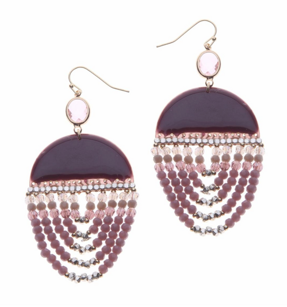 earrings - Nakamol Purple Beaded Earrings - Girl Intuitive - Nakamol -