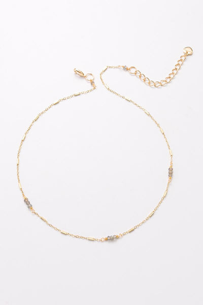 Necklace - Nakamol Labradorite Delicate Short Necklace - Girl Intuitive - Nakamol -