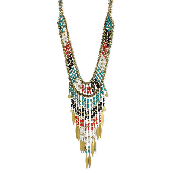 Necklace - Native American Beaded Bib Necklace - Girl Intuitive - Aid Through Trade -