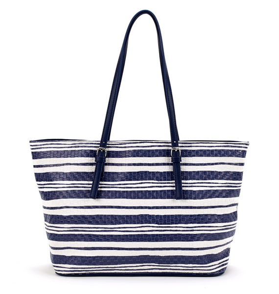 Bags - Nautical Woven Tote Bag Navy - Girl Intuitive - Christian Livingston -