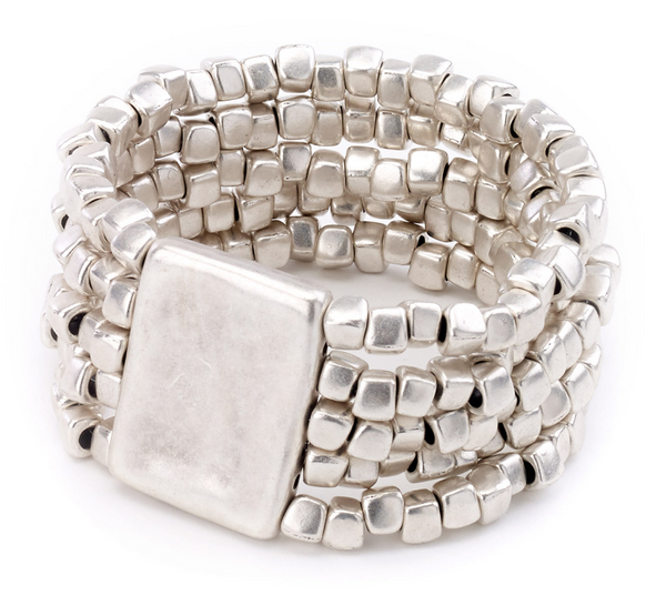 bracelet - Nugget Beaded Stretch Bracelet - Girl Intuitive - Island Imports -