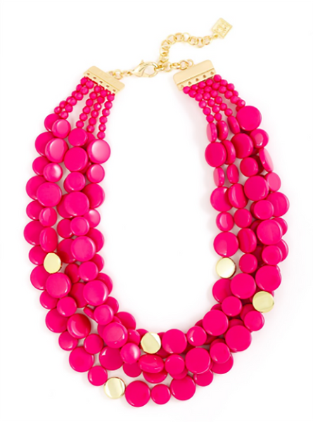 Necklace - Oh My Dots! Beaded Necklace - Girl Intuitive - Zenzii - Hot Pink