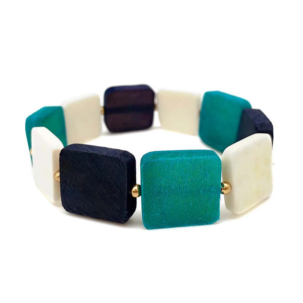 bracelet - Anju Omala Azure Coast Collection Square Beads Bracelet - Girl Intuitive - Anju Jewelry -